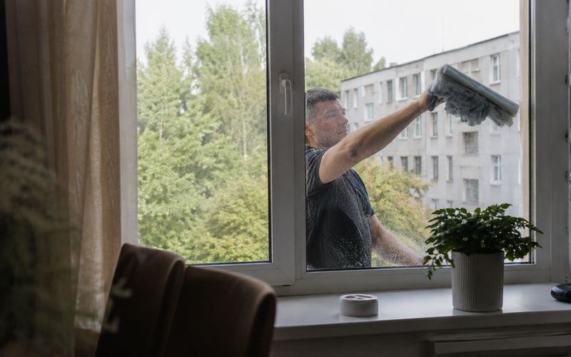 Logu tīrīšana no iekšpuses - rūpīgs process
